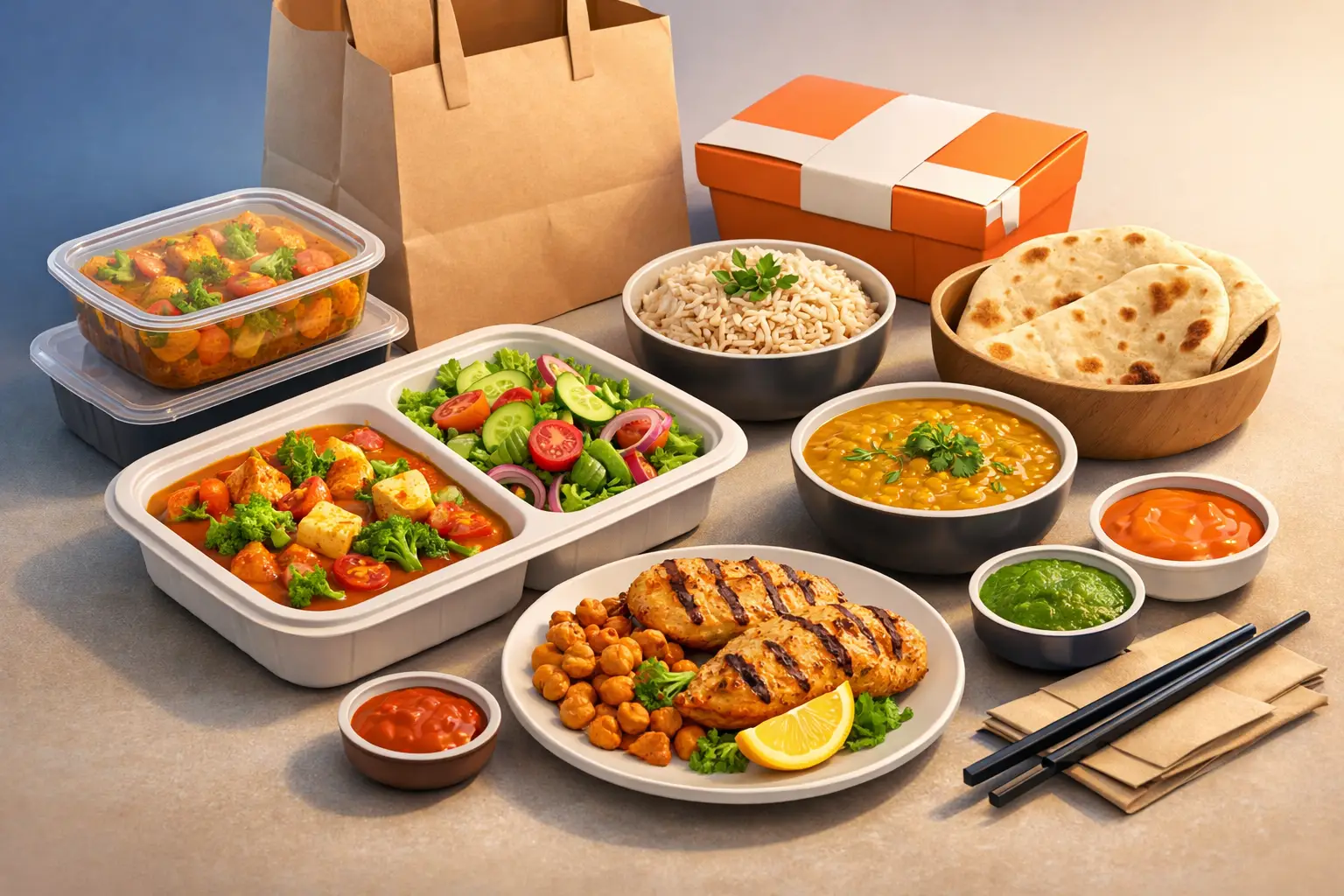 Healthy Indian Takeaway Order Example for Dinner